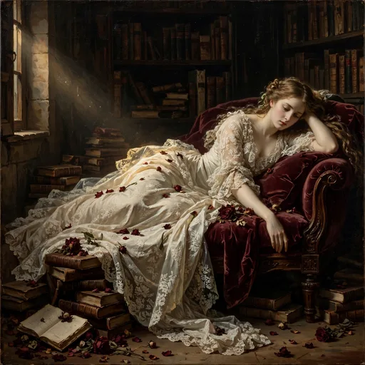 Muse Image drew a baroque library
