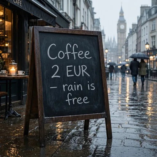 MAI-Image 2.6 drew a cafe chalkboard reading "Coffee 2 EUR"