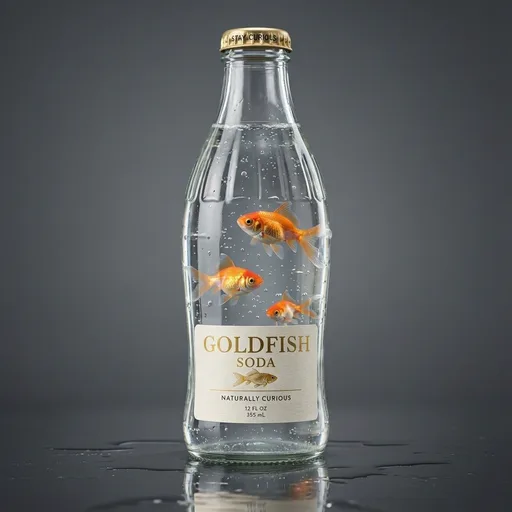 MAI-Image 2.6 drew a goldfish in a soda bottle